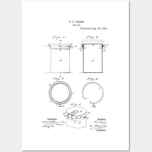 Tin Soda Can Vintage Retro Patent Hand Drawing Funny Novelty Gift Posters and Art